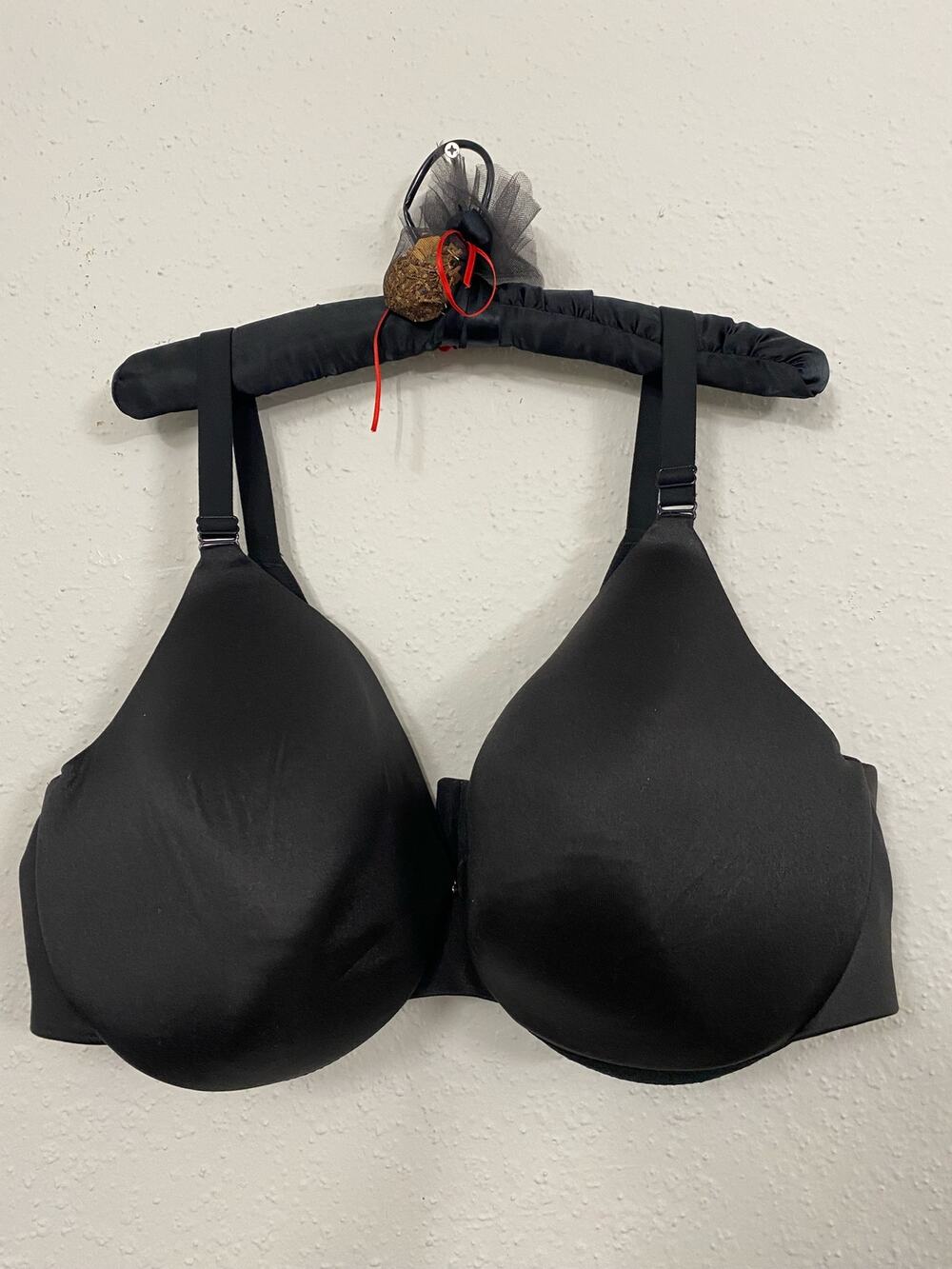 Cacique Bra Womens 46DDD Balconette Full Coverage Black Underwired Lightly Lined